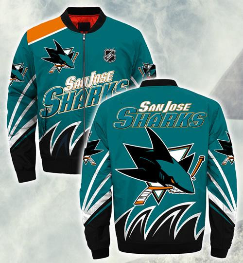 San Jose Sharks Bomber Jacket | NHL Team Jacket for Men & Women | Hockey Fan Gift