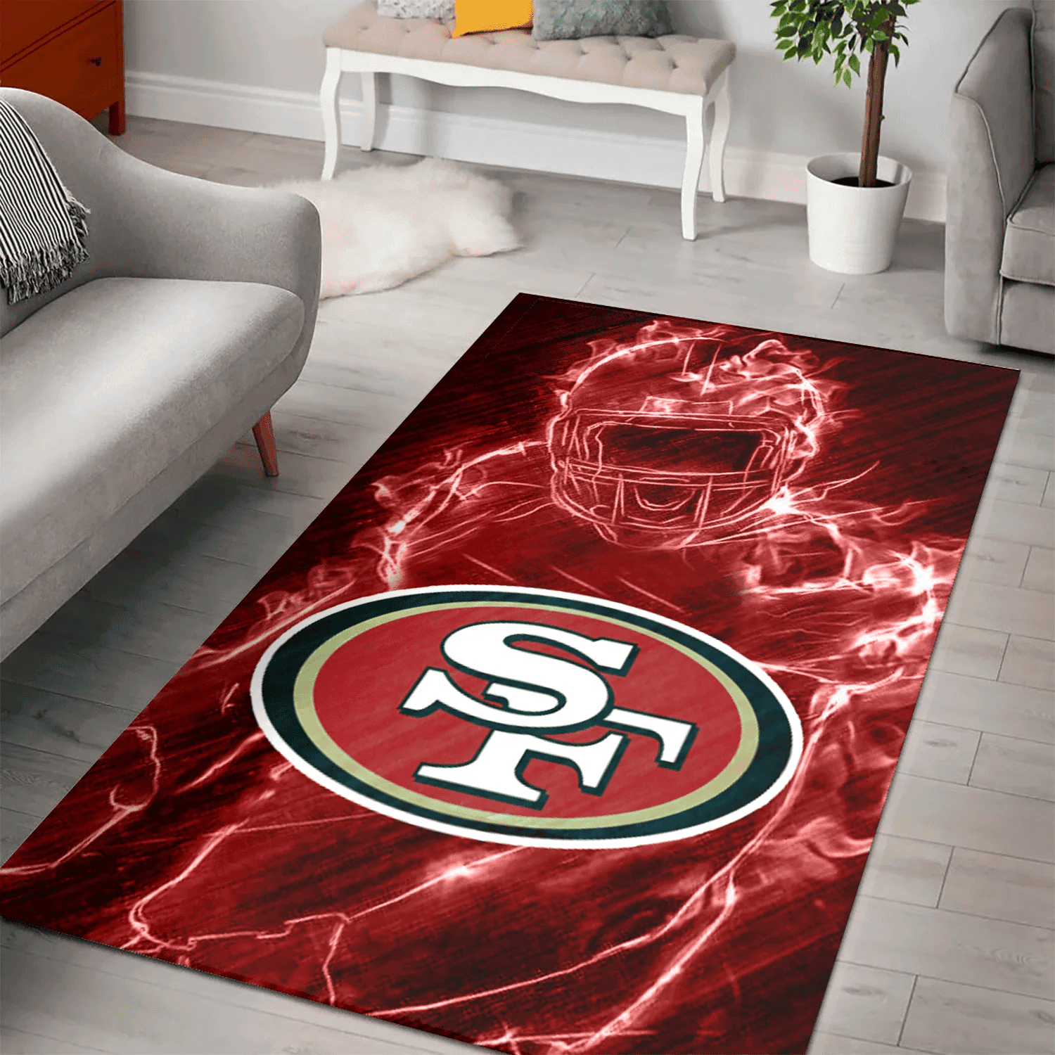 Sanfrancisco 49ers Legend 3D Full Print Rectangle Area Rug – Full Print Carpet For Living Room & Bedroom Home Decor
