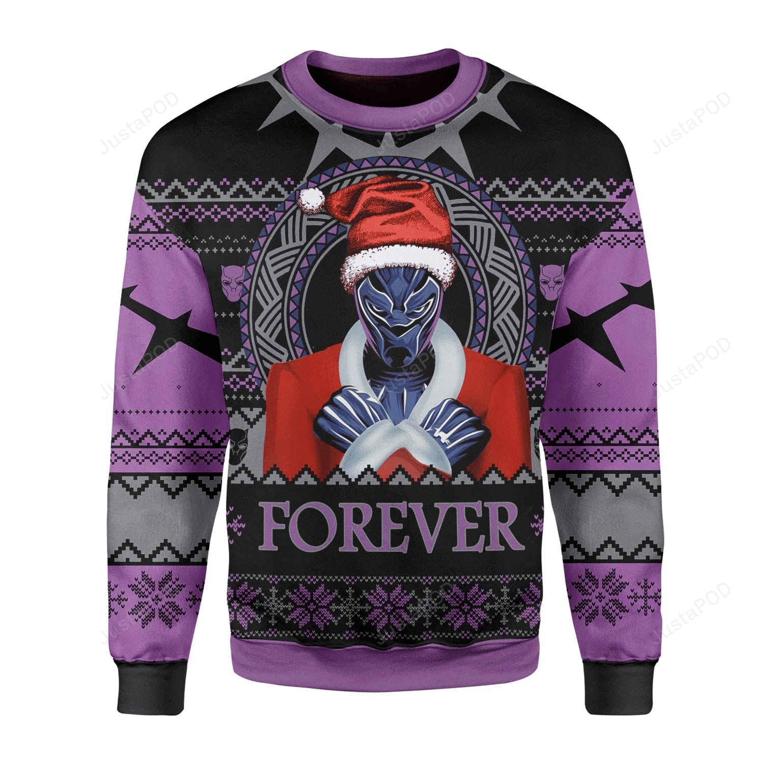 Santa Black Panther Wankada Ugly Christmas Sweater, Perfect Holiday Gift