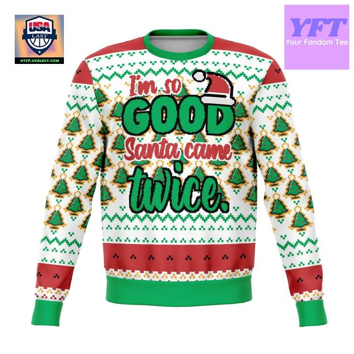 Santa Came Twice This Year Meme Design 3d Ugly Christmas Sweater