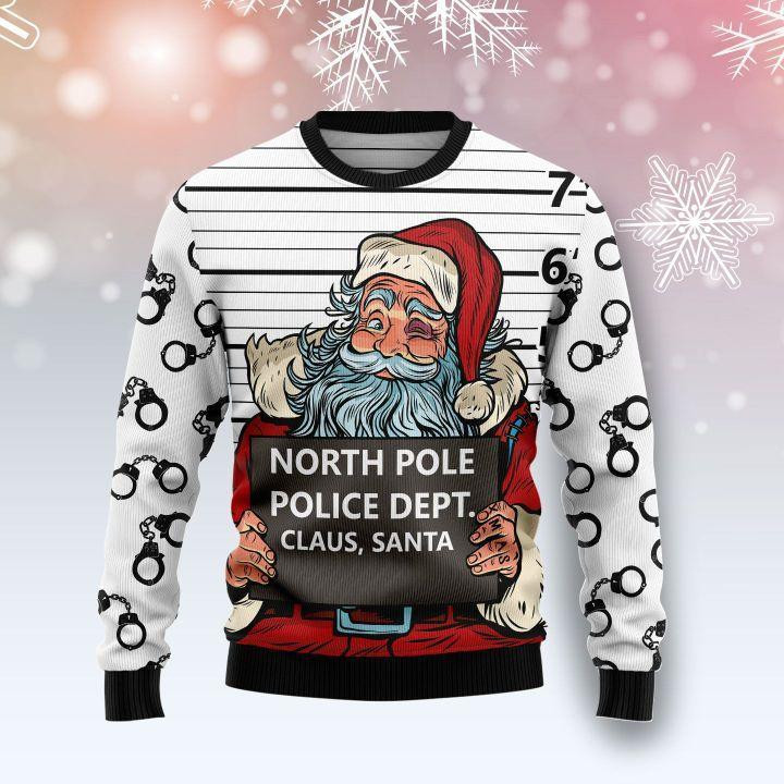 Santa Claus Arrested By North Pole Police Ugly Christmas Sweater, Perfect Holiday Gift