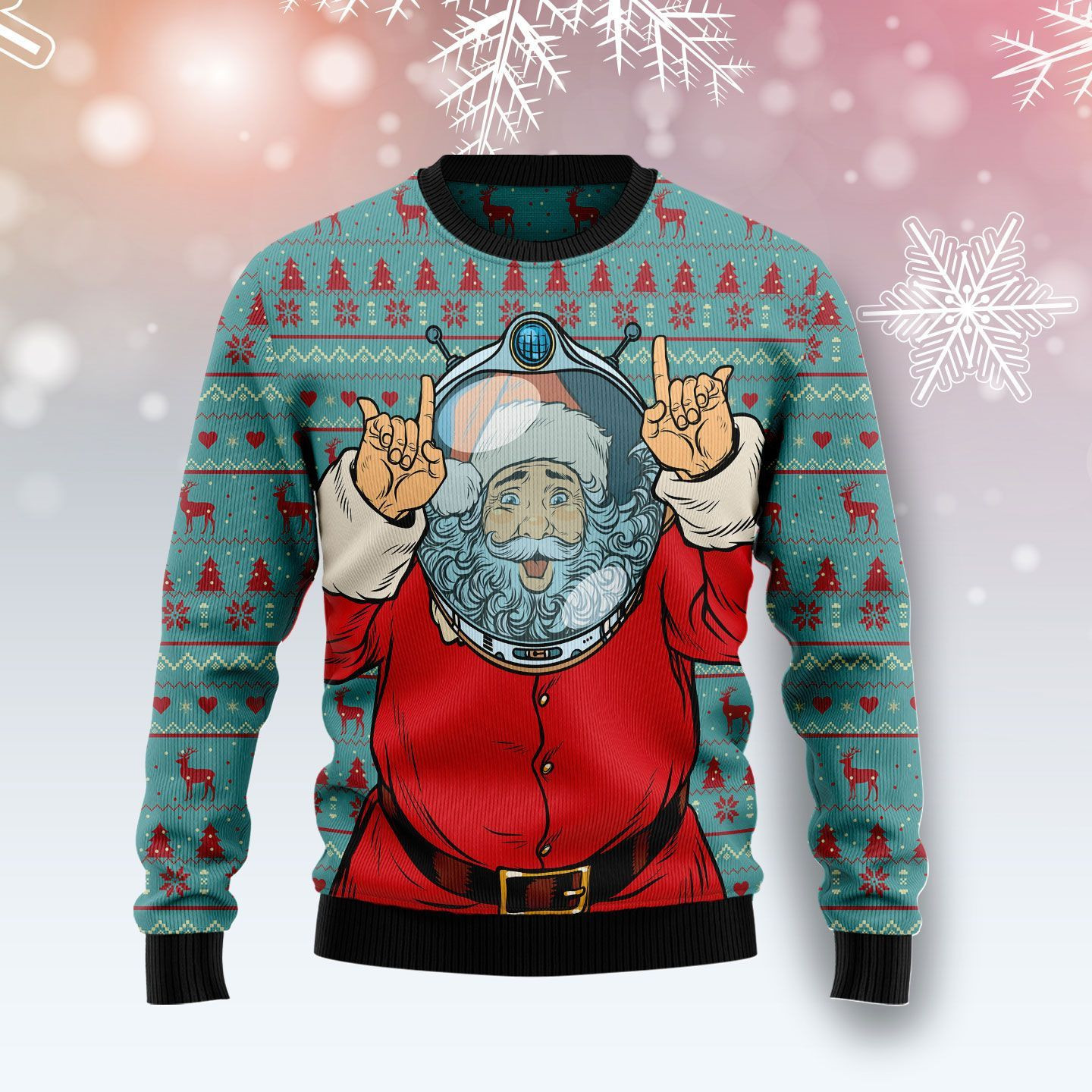 Santa Claus Astronaut Ugly Christmas Sweater, Perfect Holiday Gift