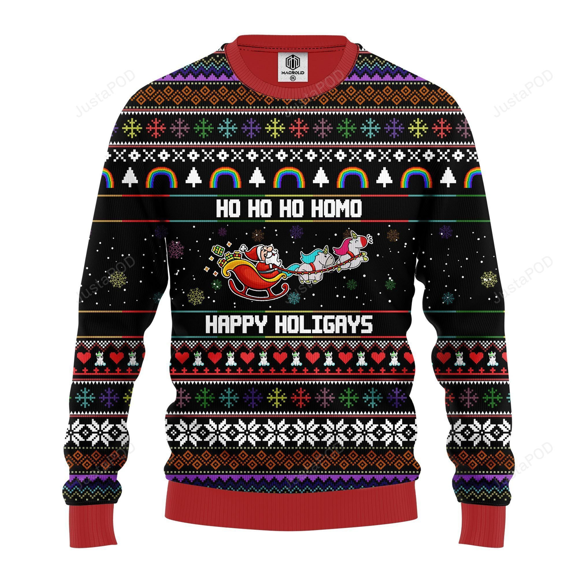 Santa Claus Funny Hohoho Ugly Christmas Sweater, Perfect Holiday Gift