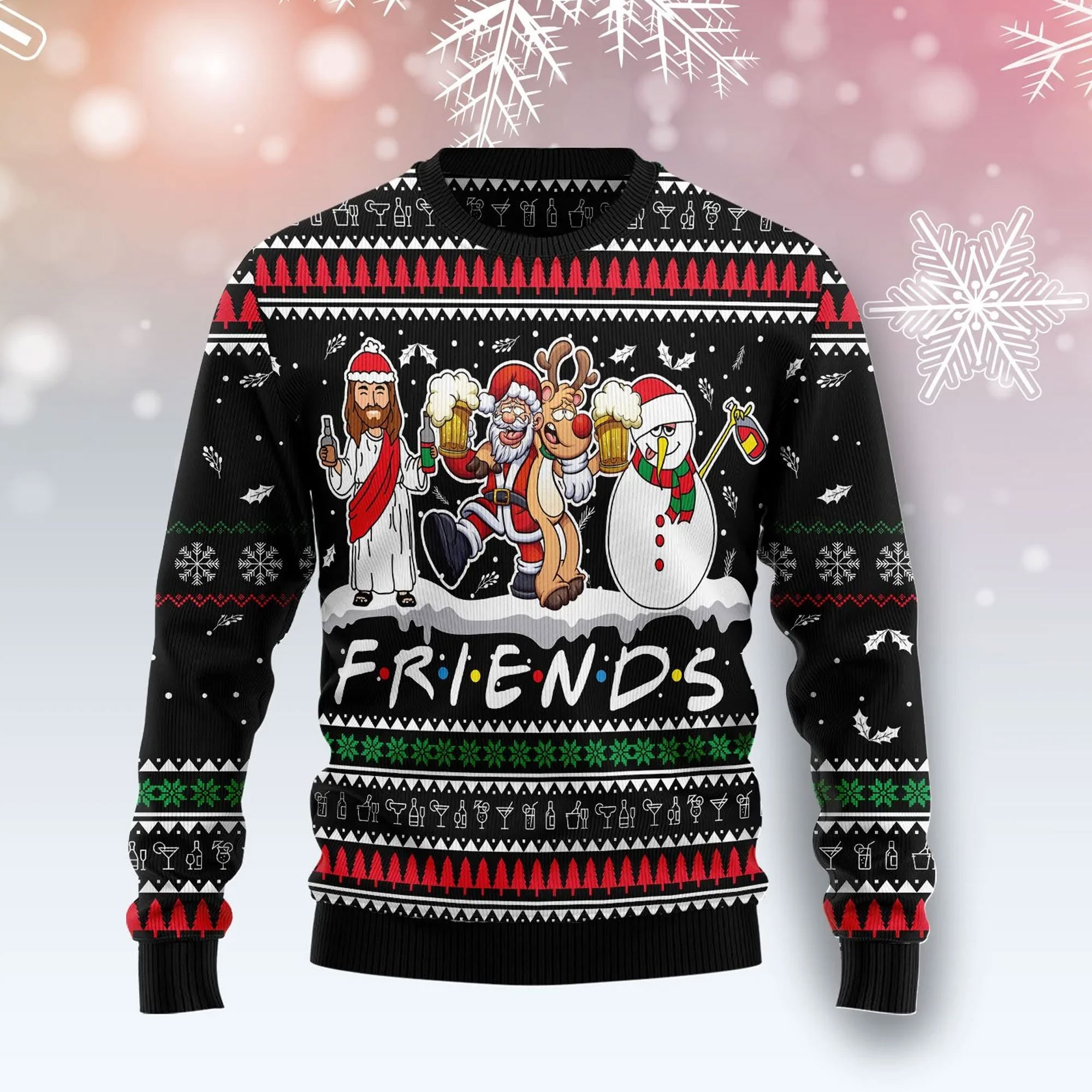 Santa Claus Jesus Friend of Ugly Christmas Sweater