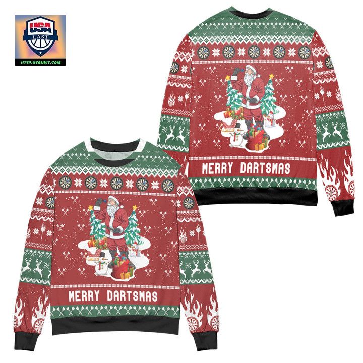 Santa Claus Merry Dartsmas Ugly Christmas Sweater