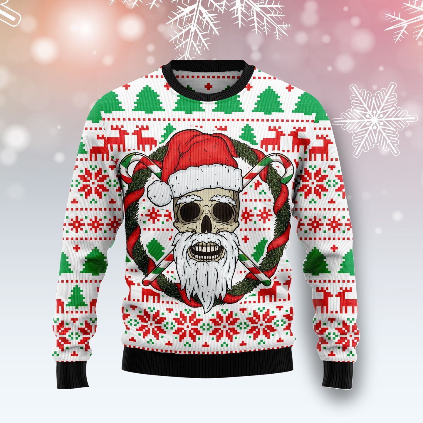 Santa Claus Skull Ugly Christmas Sweater,