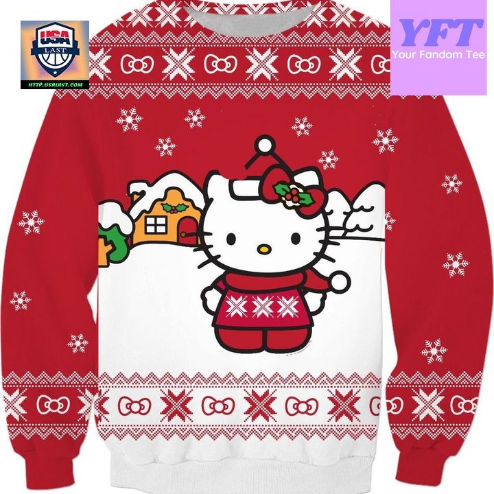 Santa Cute Lover Xmas Hello Kitty 3d Ugly Christmas Sweater
