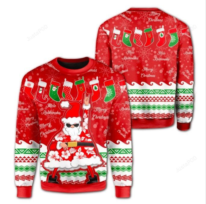 Santa Dancing Merry Christmas Ugly Christmas Sweater, Perfect Holiday Gift