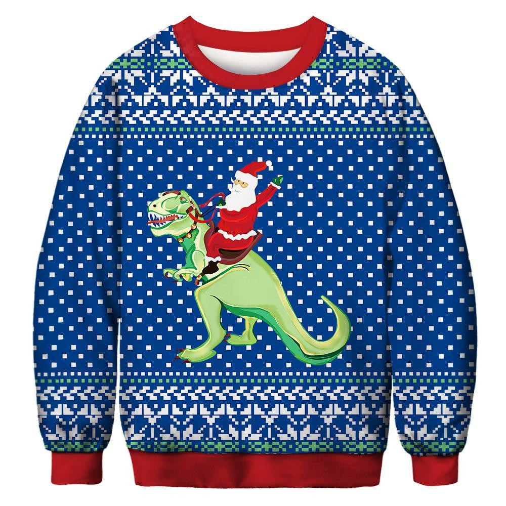 Santa Dinosaur Ugly Christmas Sweater, Perfect Holiday Gift