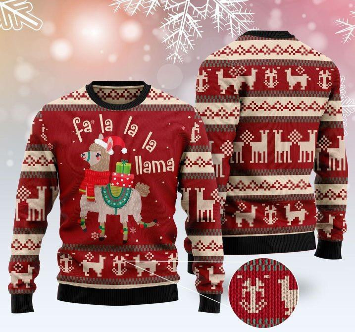 Santa Fa La La La Ilama Ugly Christmas Sweater, Perfect Holiday Gift