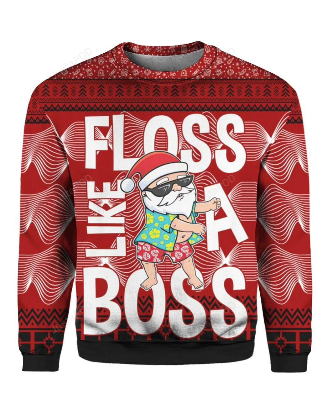 Santa Floss Like A Boss Ugly Christmas Sweater, Perfect Holiday Gift