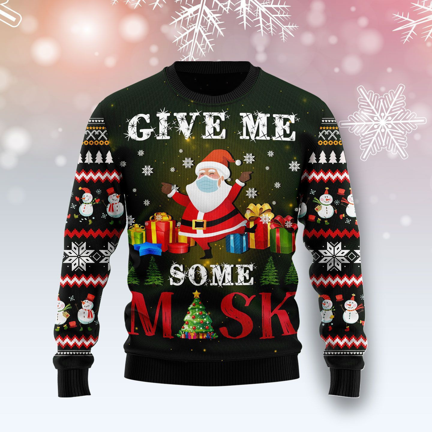 Santa Give Me Some Mask For Unisex Ugly Christmas Sweater,