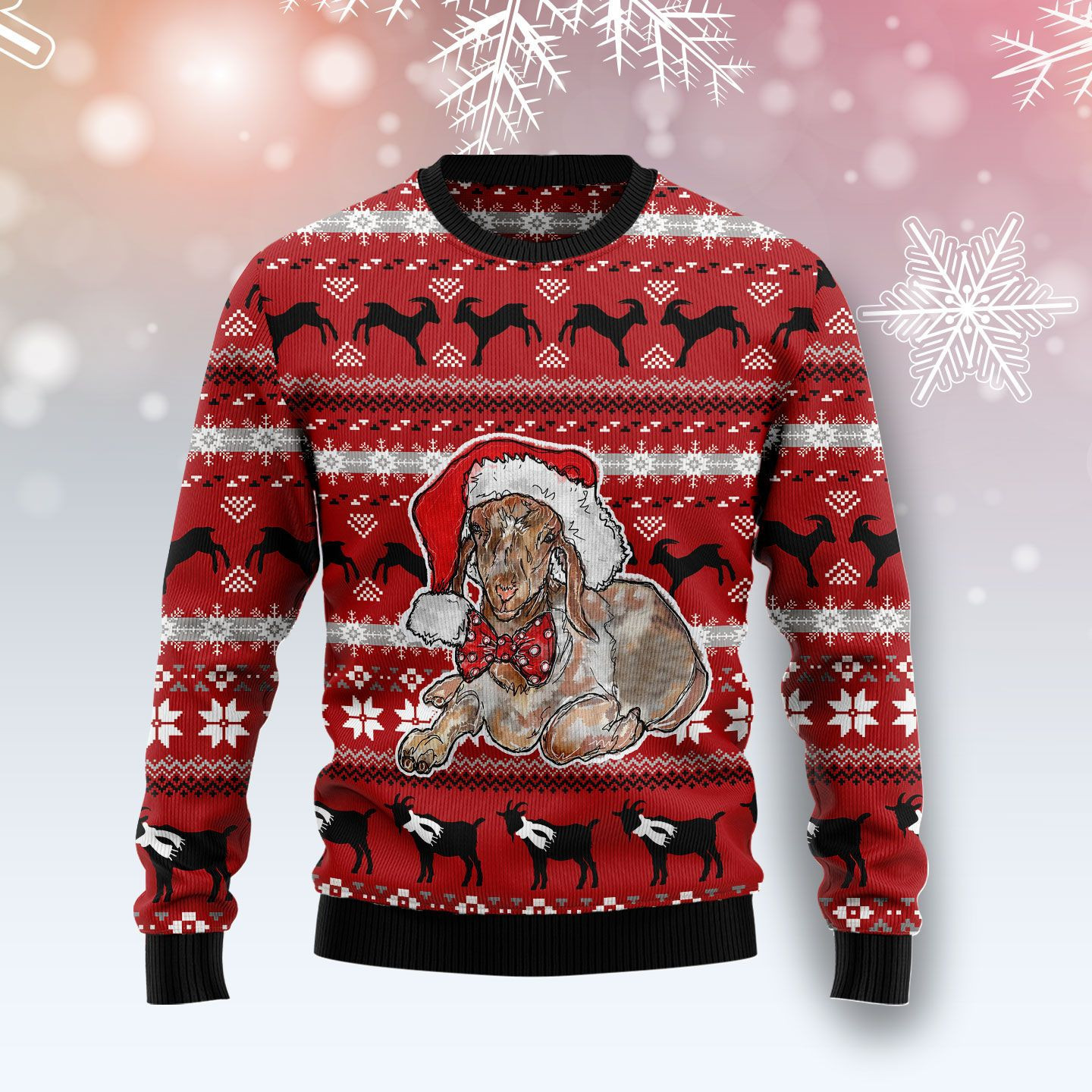 Santa Goat Ugly Christmas Sweater, Perfect Holiday Gift