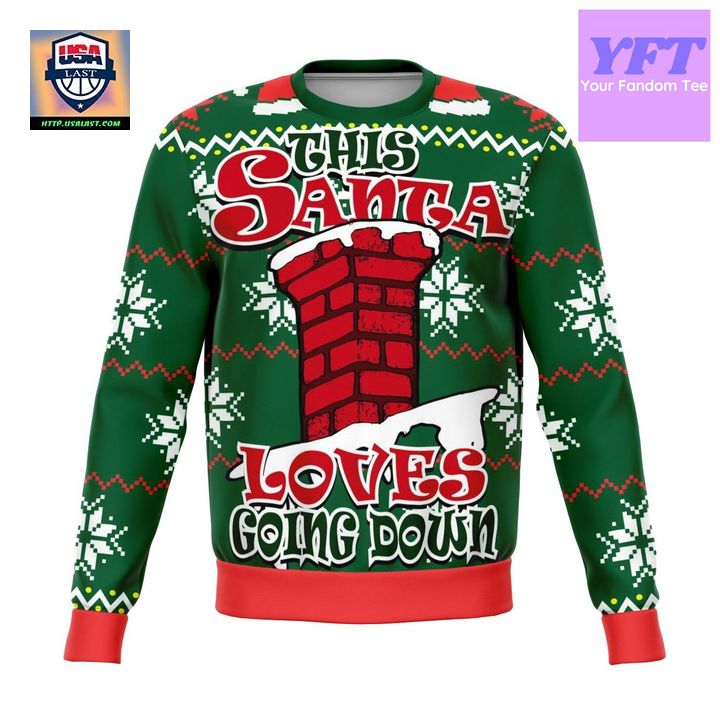Santa Goes Down Funny Meme Design 3d Ugly Christmas Sweater