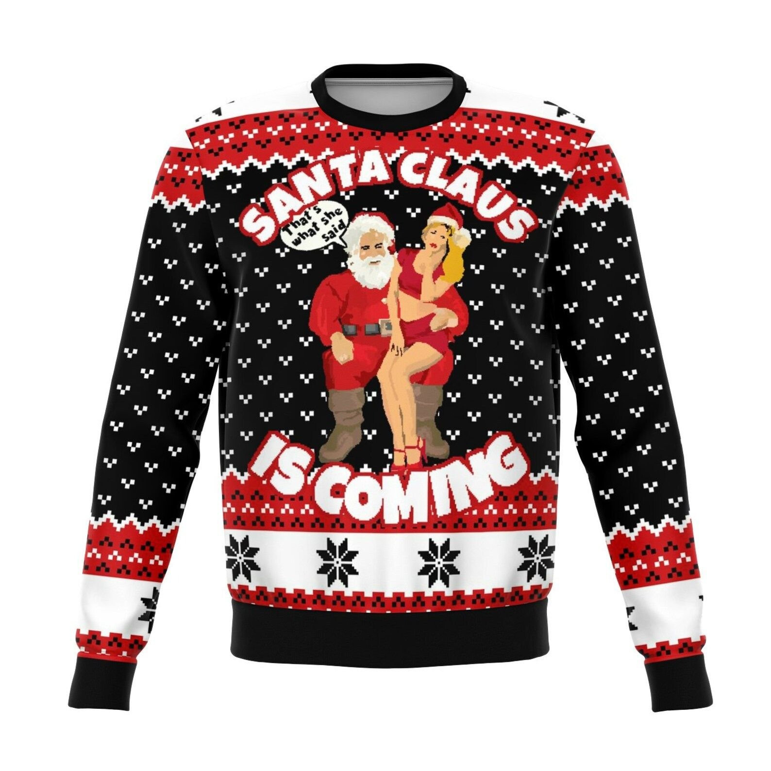 Santa Is Coming Ugly Christmas Sweater,