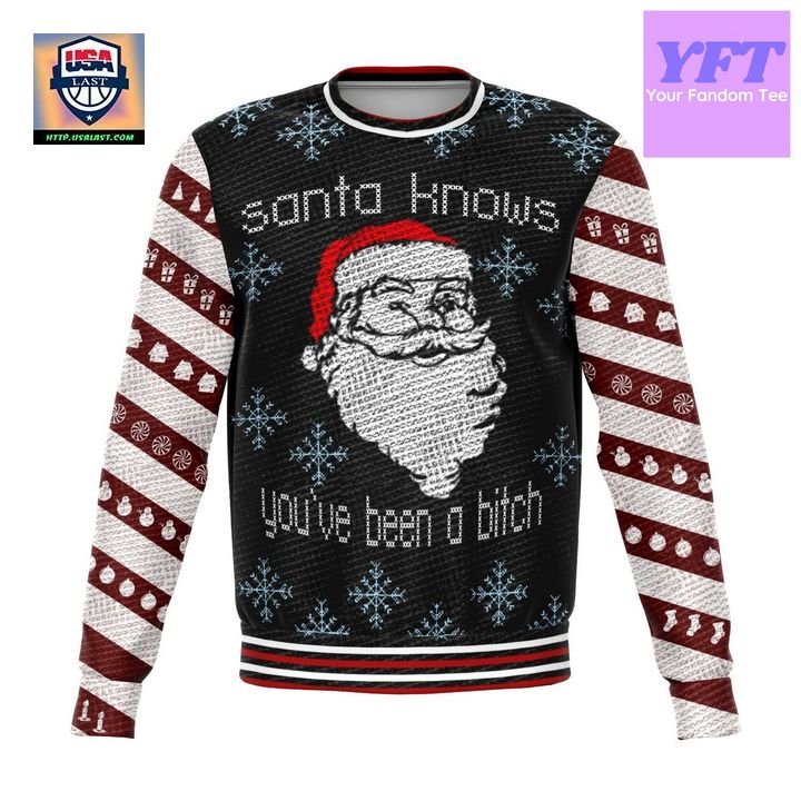 Santa Knows Meme Design 3d Ugly Christmas Sweater