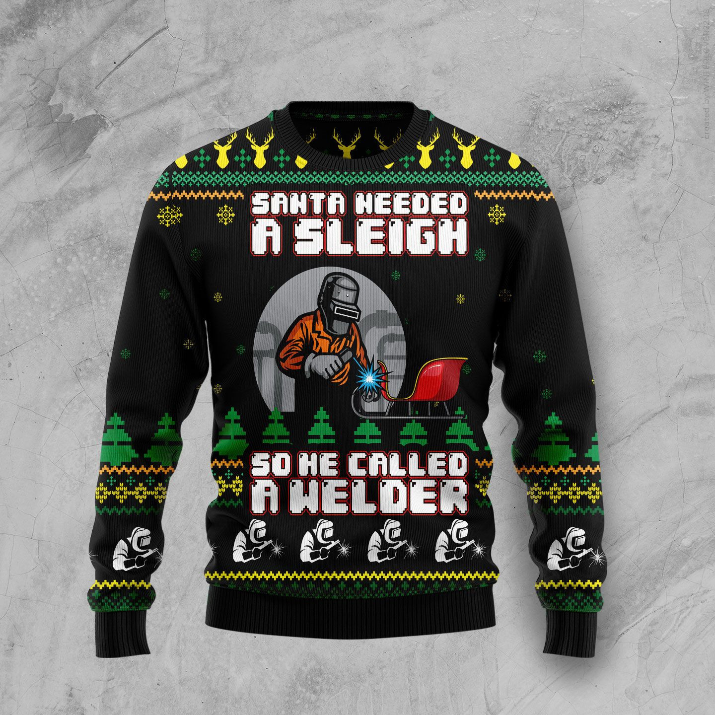 Santa Needed A Sleigh So He Called A Welder Ugly Christmas Sweater, Perfect Holiday Gift