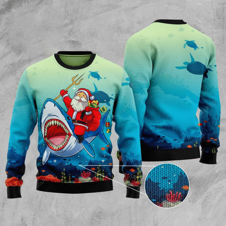 Santa Shark Ugly Christmas Sweater, Perfect Holiday Gift
