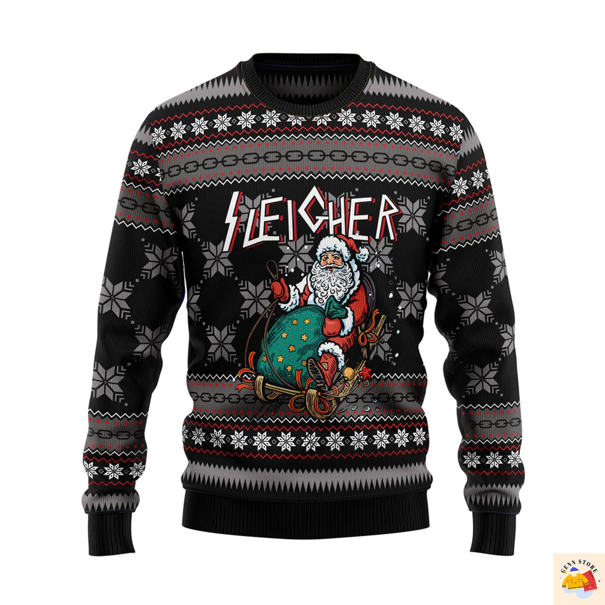 Santa Sleigher Ugly Christmas Sweater