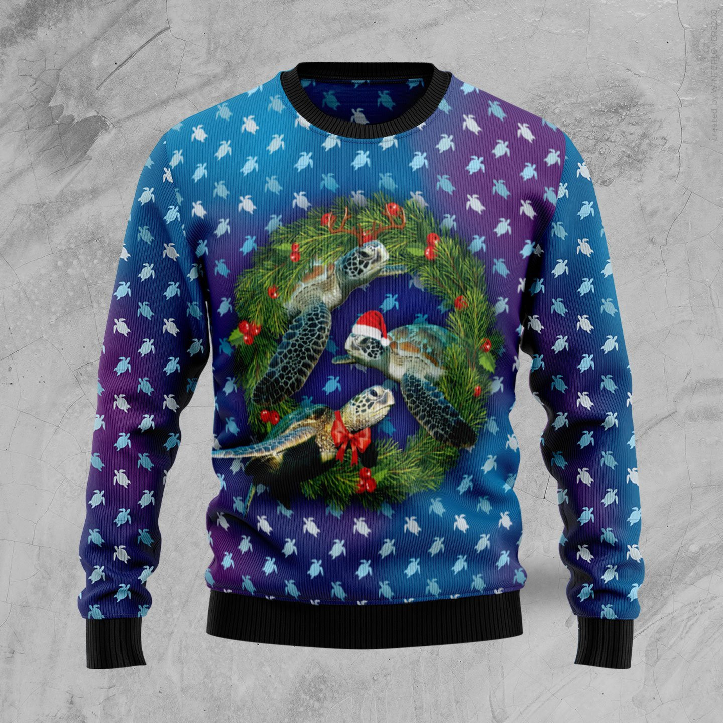 Santa Turtle Ugly Christmas Sweater, Perfect Holiday Gift