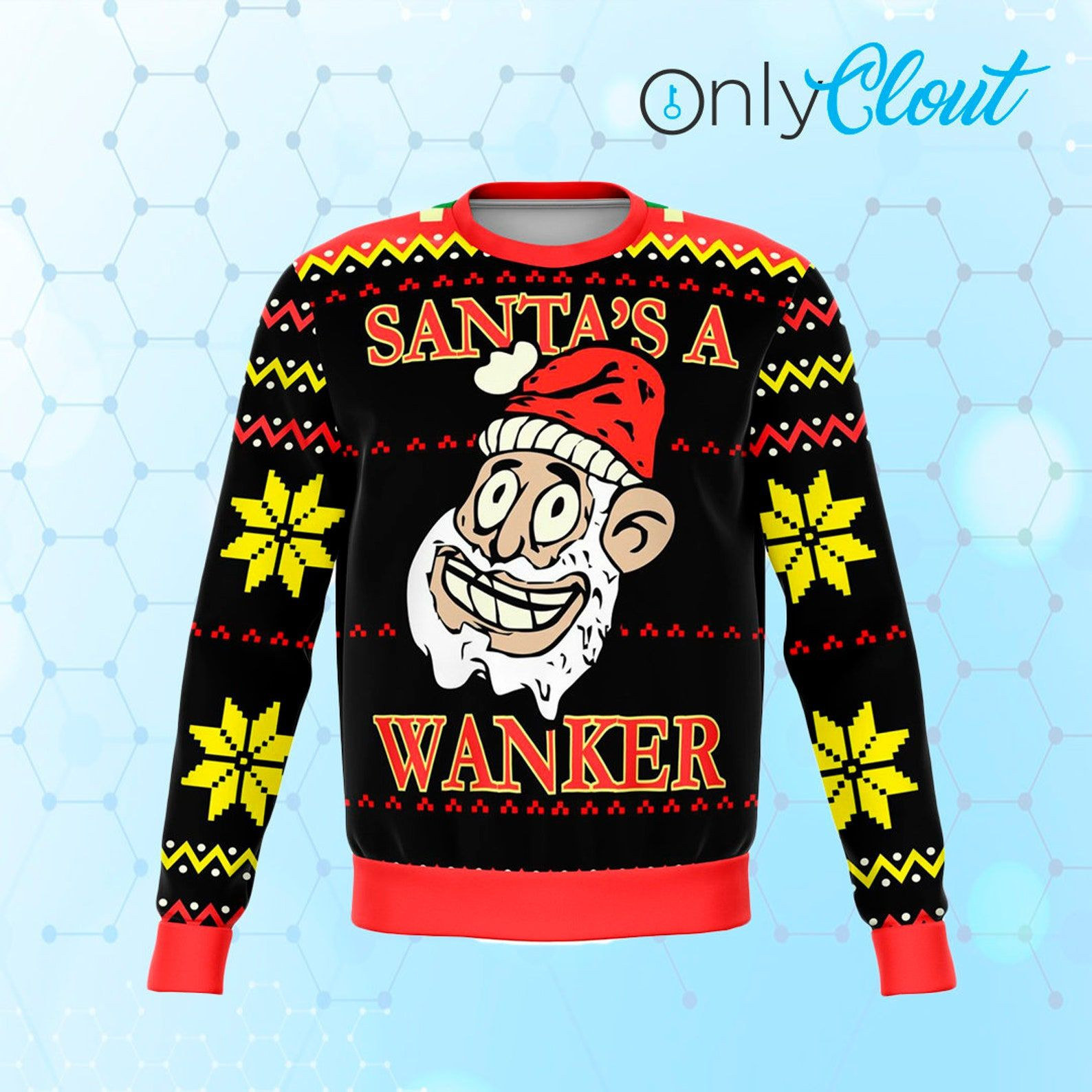 Santa Wanker Funny Ugly Christmas Sweater,