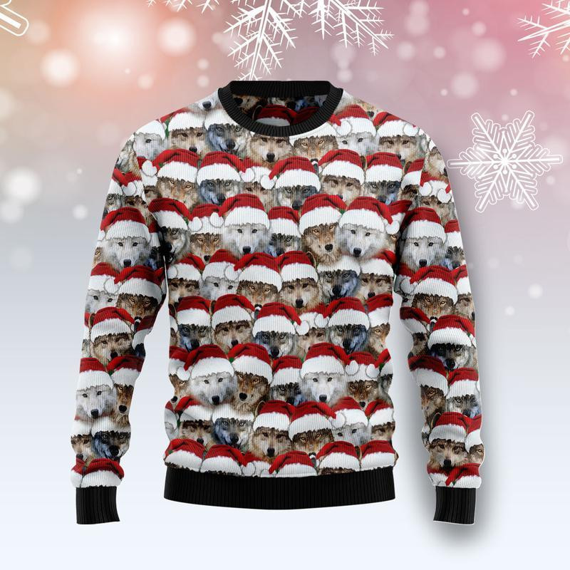 Santa Wolf Ugly Christmas Sweater, Perfect Holiday Gift