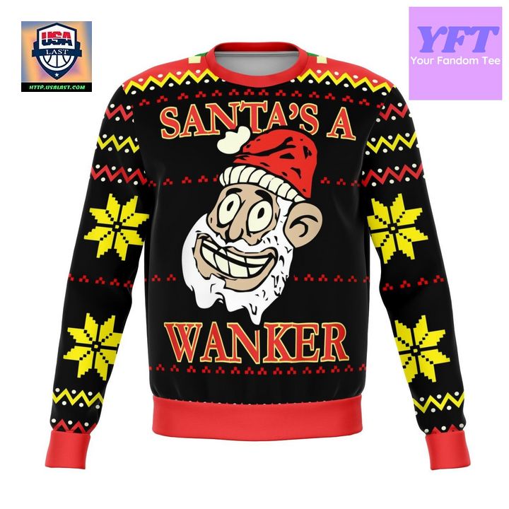 Santas A Wanker Funny Meme Design 3d Ugly Christmas Sweater