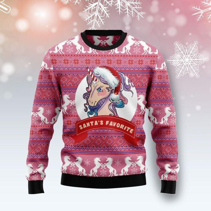 Santas Favorite Unicorn Ugly Christmas Sweater Perfect Holiday Gift