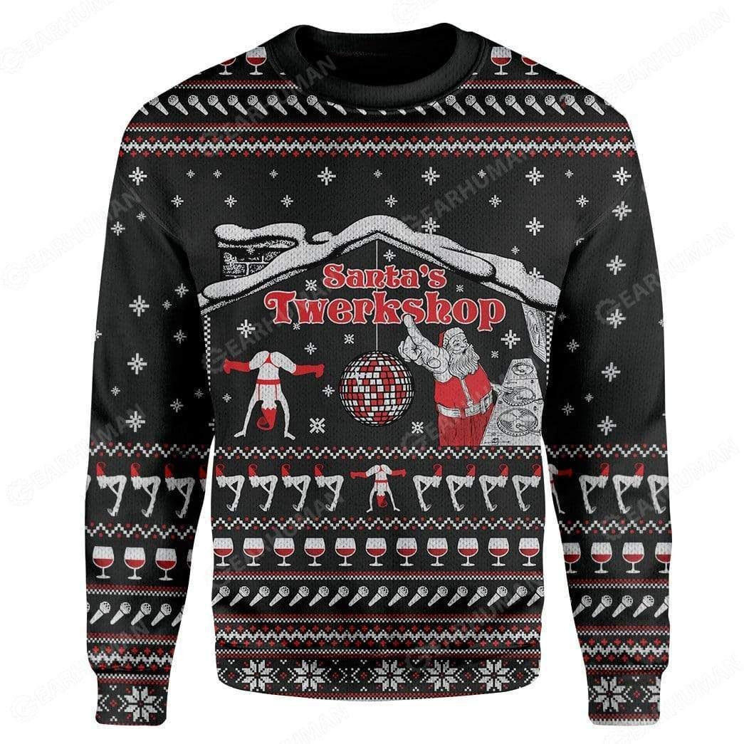 Santa'S Twerkshop Ugly Christmas Sweater,