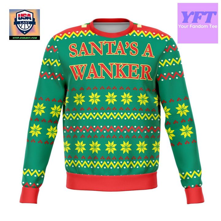 Santas Wanker Offensive Meme Design 3d Ugly Christmas Sweater