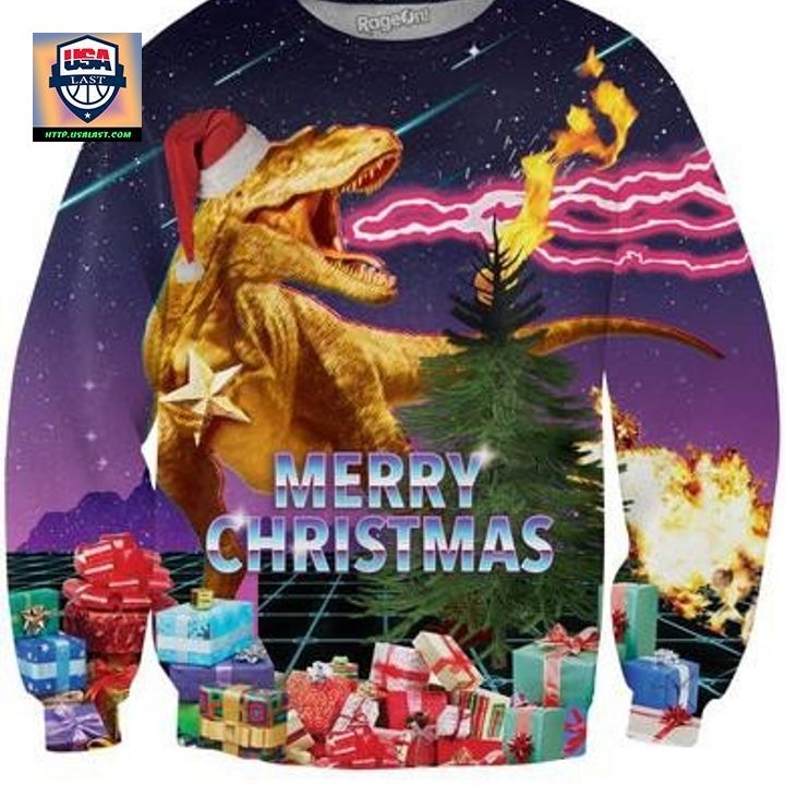 Santasaurus Rex Ugly Christmas Sweater