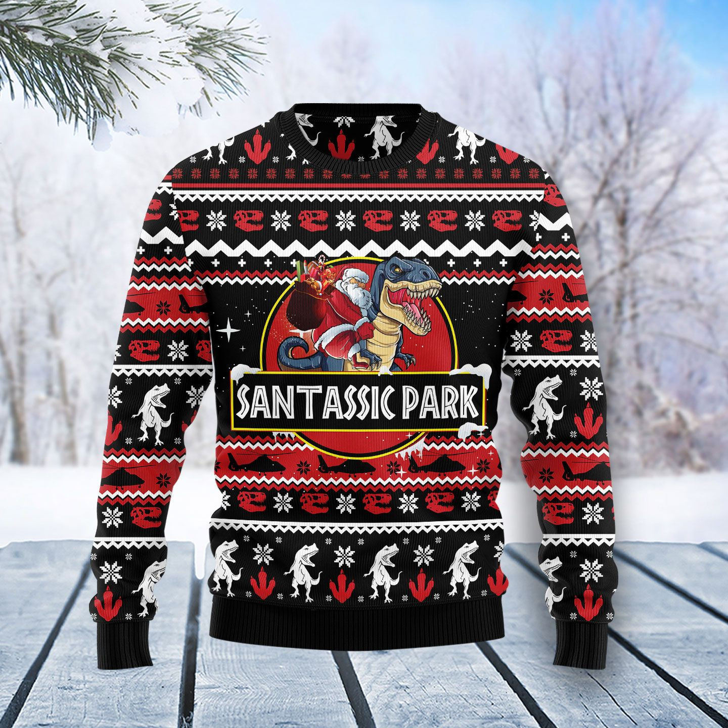 Santassic Park Ugly Christmas Sweater, Perfect Holiday Gift