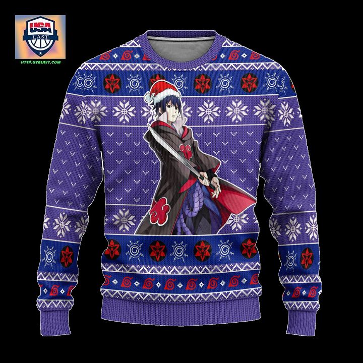 Sasuke Akatsuki Ugly Christmas Sweater Naruto Anime Xmas Gift