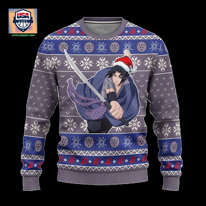 Sasuke Rinnegan Ugly Christmas Sweater Naruto Anime Xmas Gift