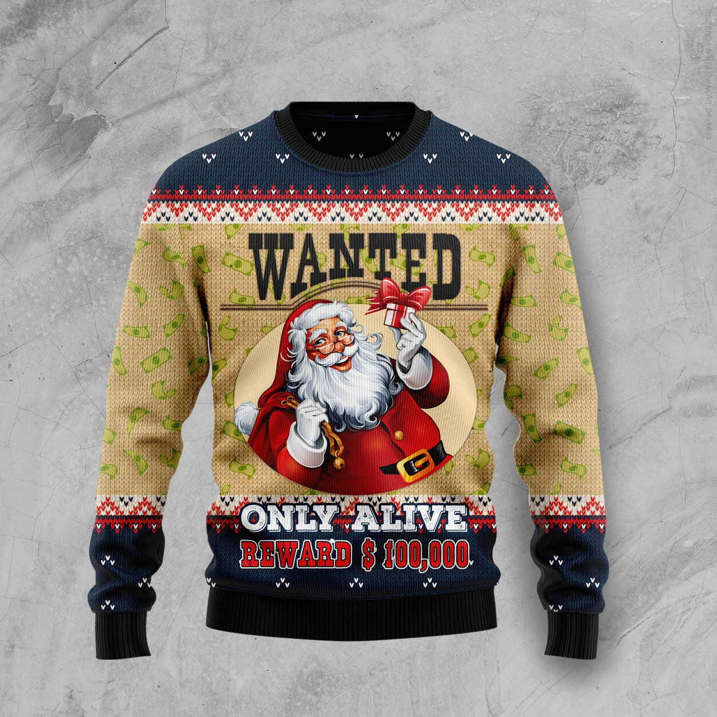 Satan Claus Wanted Only Alive Ugly Christmas Sweater, Perfect Holiday Gift