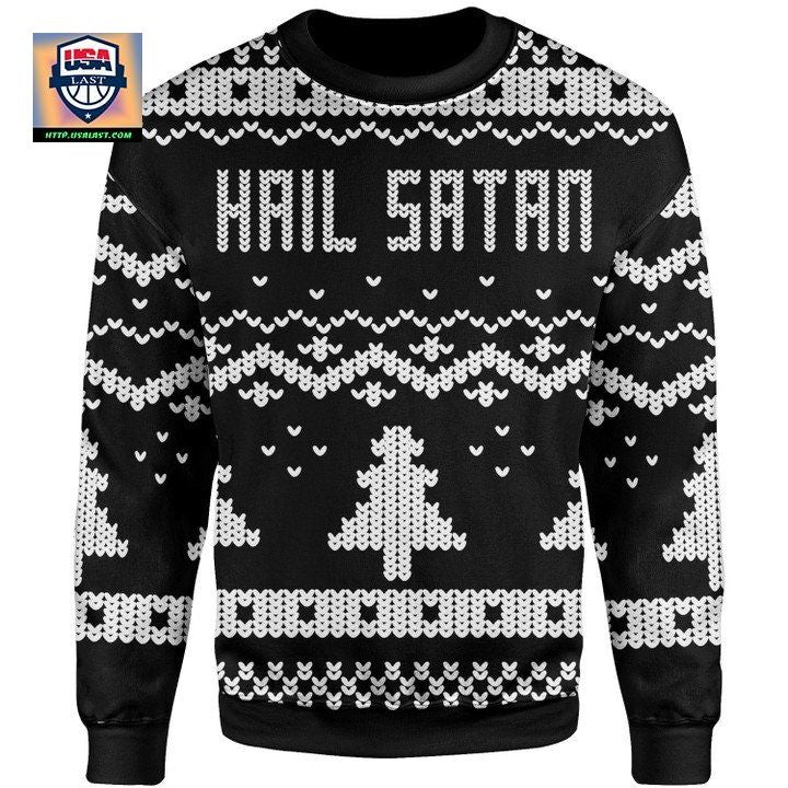 Satanic Christmas Sweater Hail Satan