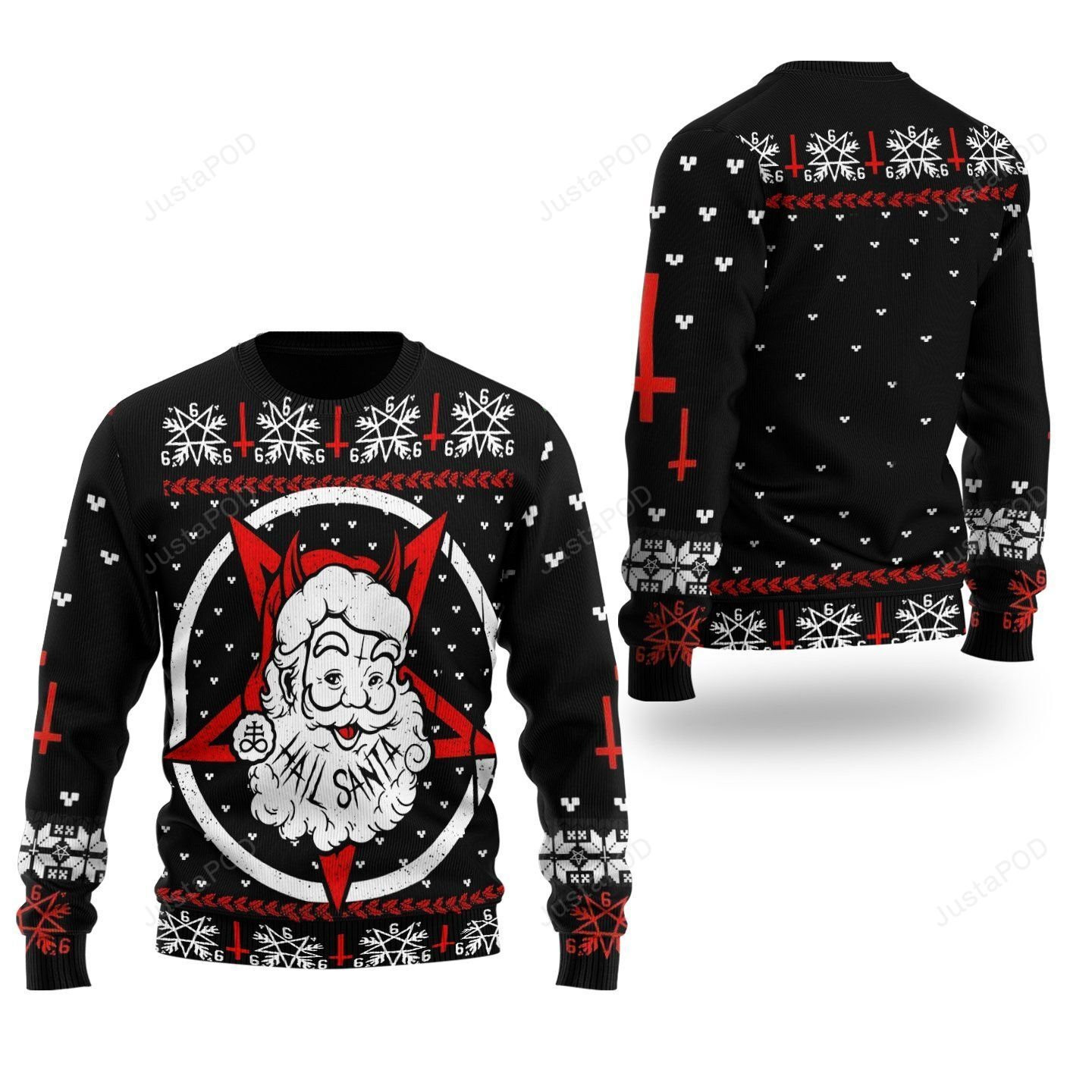 Satanic Hail Santa Ugly Christmas Sweater Perfect Holiday Gift