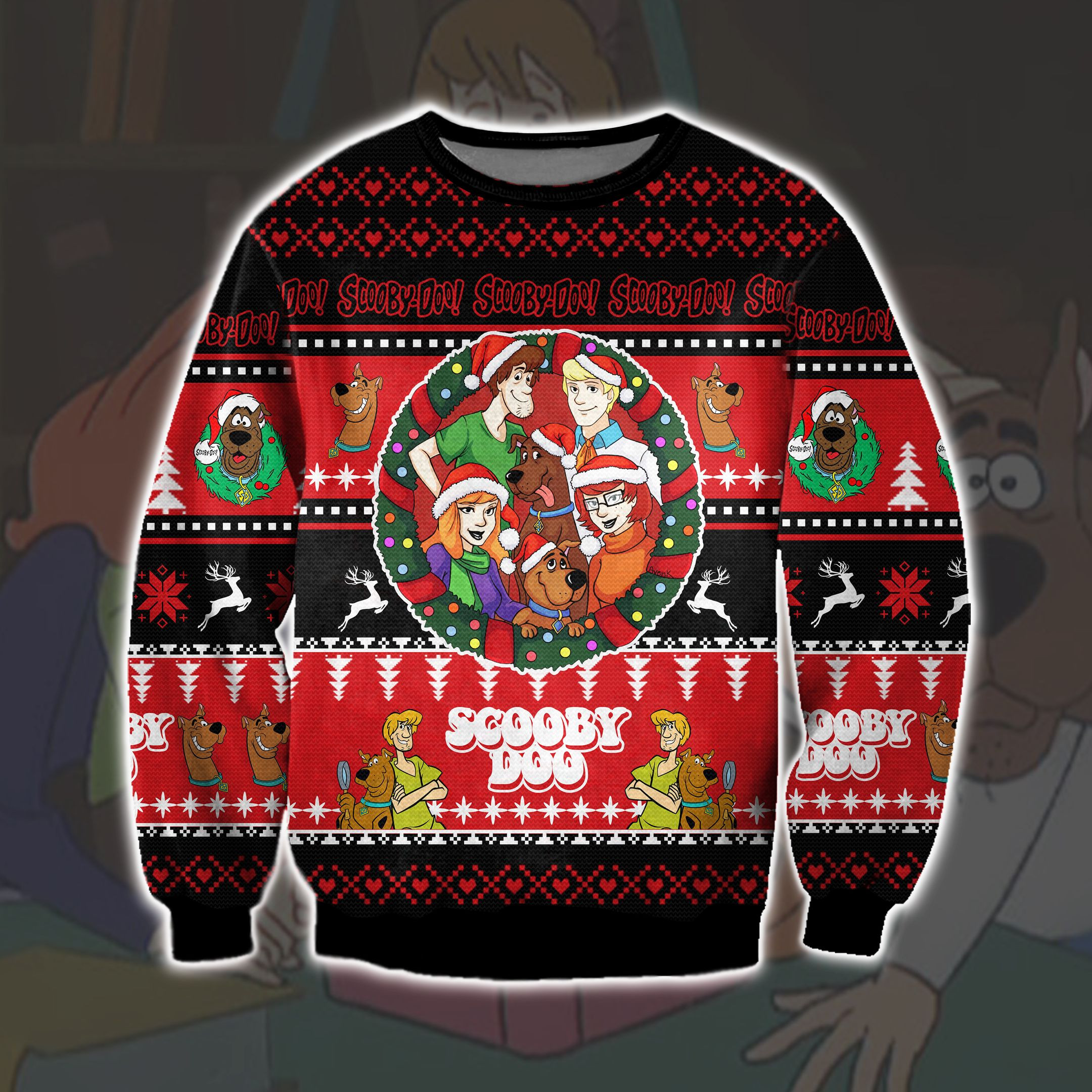 Scooby-Doo 3D Print Knitting Pattern Ugly Christmas Sweater