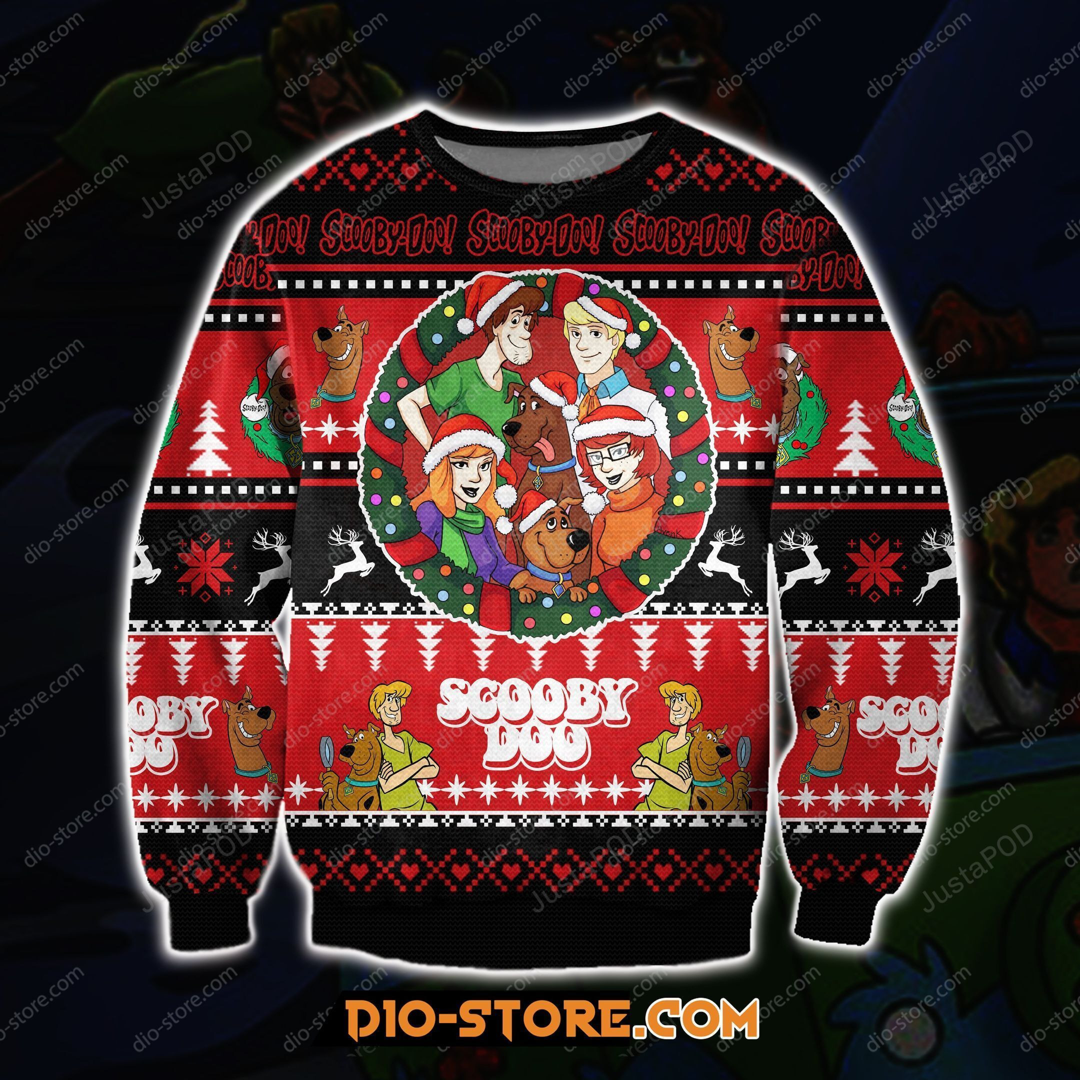 Scooby-Doo 3D Print Knitting Pattern Ugly Christmas Sweater, Perfect Holiday Gift