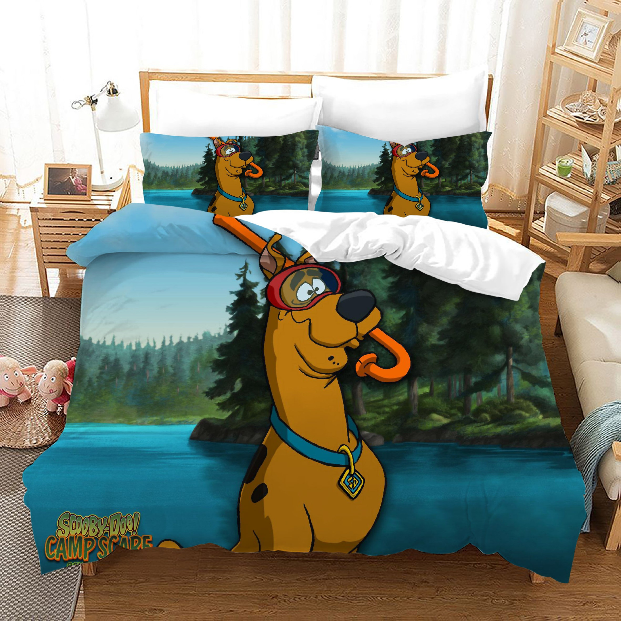 Scooby Doo Duvet Cover Quilt Cover Pillowcase Bedding Set Bed Linen Home Bedroom Decor