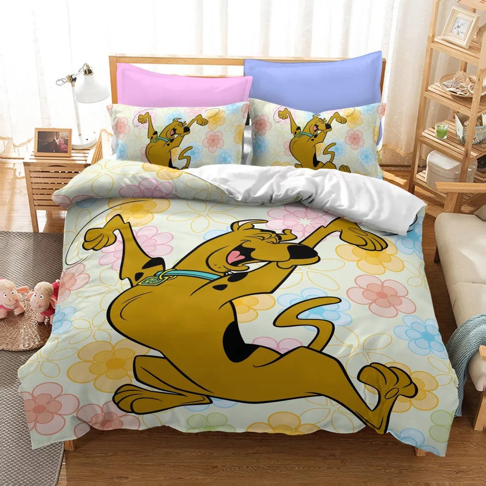 Scooby Doo Duvet Cover Quilt Cover Pillowcase Bedding Set Bed Linen Home Bedroom Decor