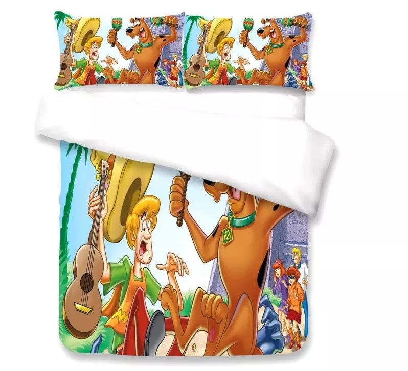 Scooby Doo Duvet Cover Quilt Cover Pillowcase Bedding Set Bed Linen Home Bedroom Decor
