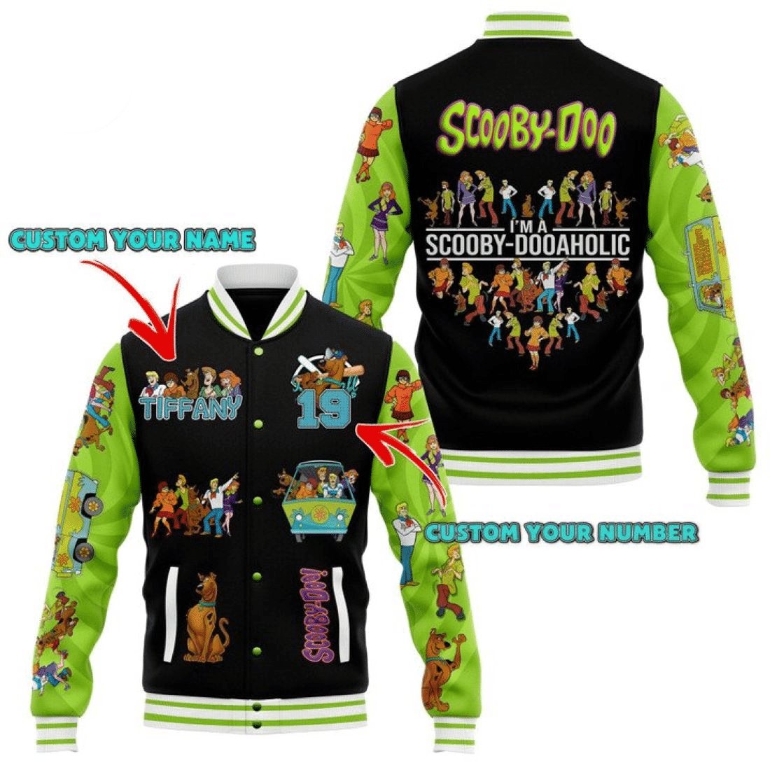 Scooby Doo Personalized Baseball Jacket for Men & Women | Cartoon Fan Gift