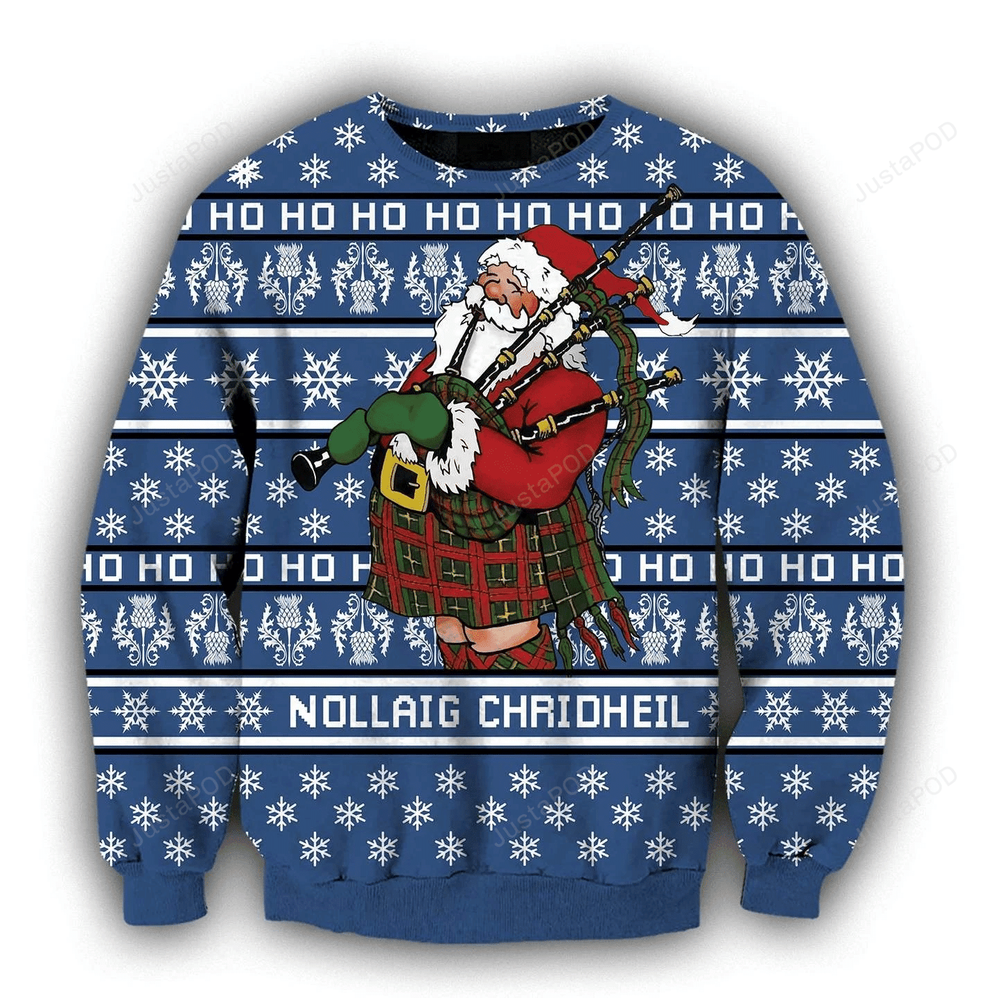 Scottish Santa Xmas Ugly Christmas Sweater, Perfect Holiday Gift