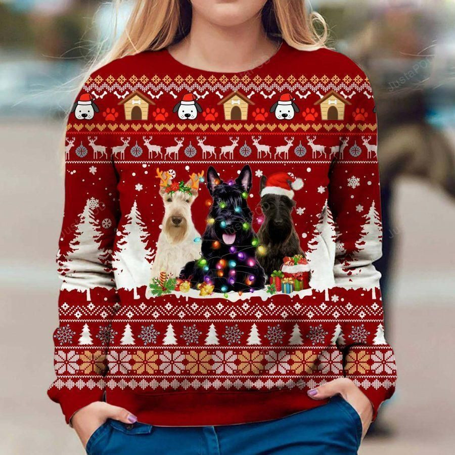 Scottish Terrier Ugly Christmas Sweater, Perfect Holiday Gift