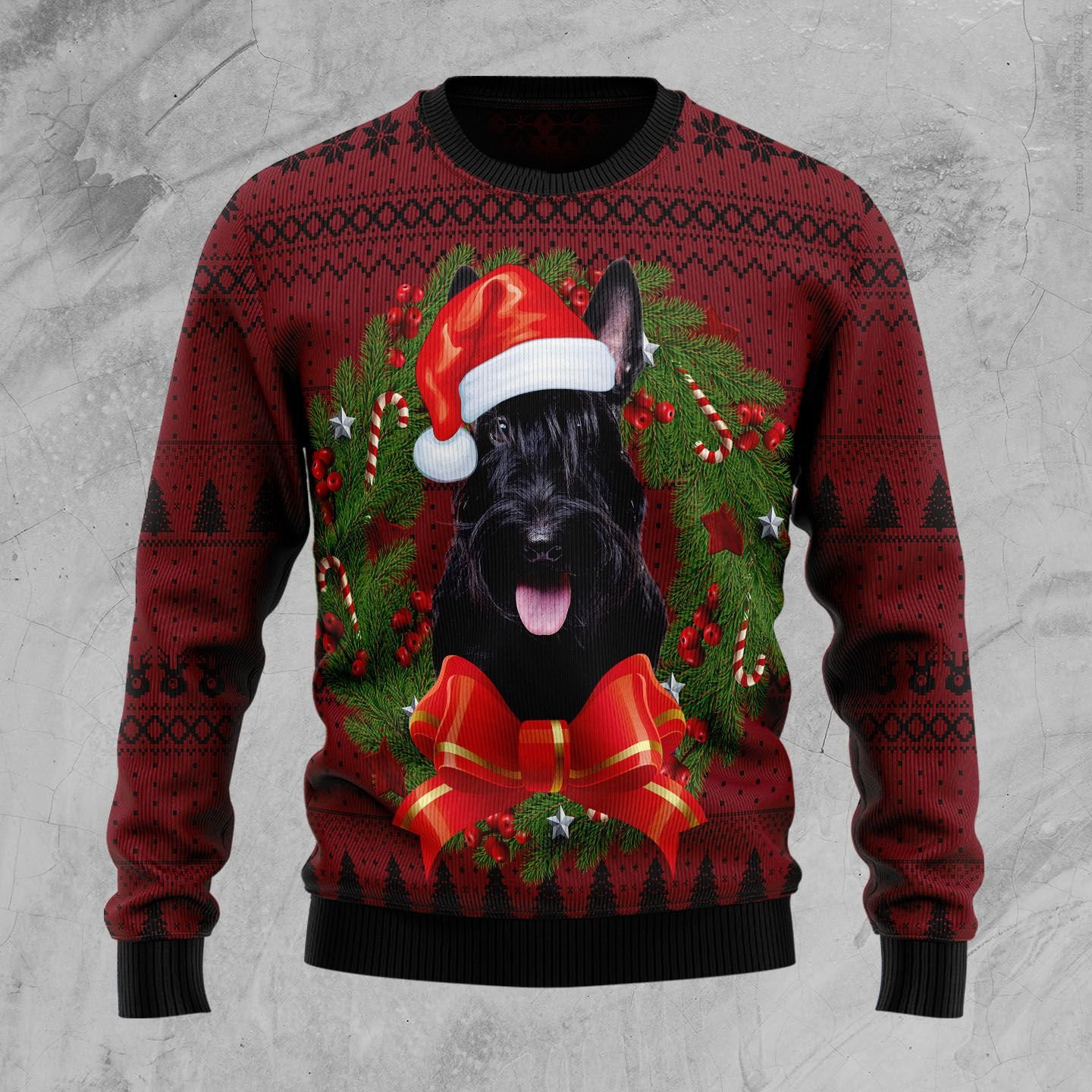 Scottish Terrier Ugly Christmas Sweater, Perfect Holiday Gift