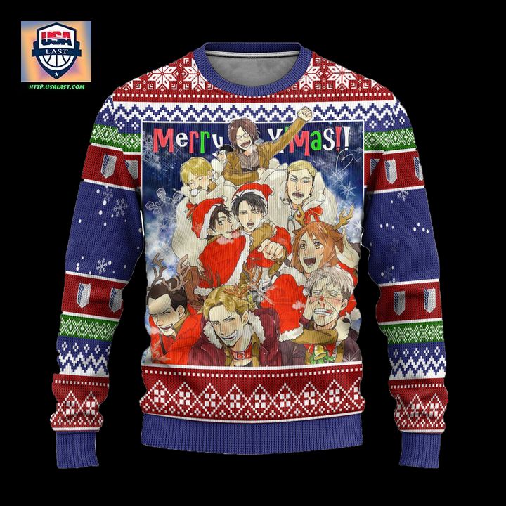 Scout Regiment Attack on Titan Anime Ugly Christmas Sweater Xmas Gift