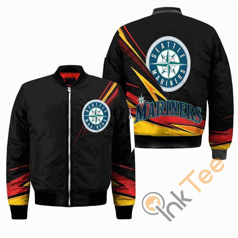Seattle Mariners Black Bomber Jacket | MLB Team Jacket for Men & Women | Baseball Fan Gift
