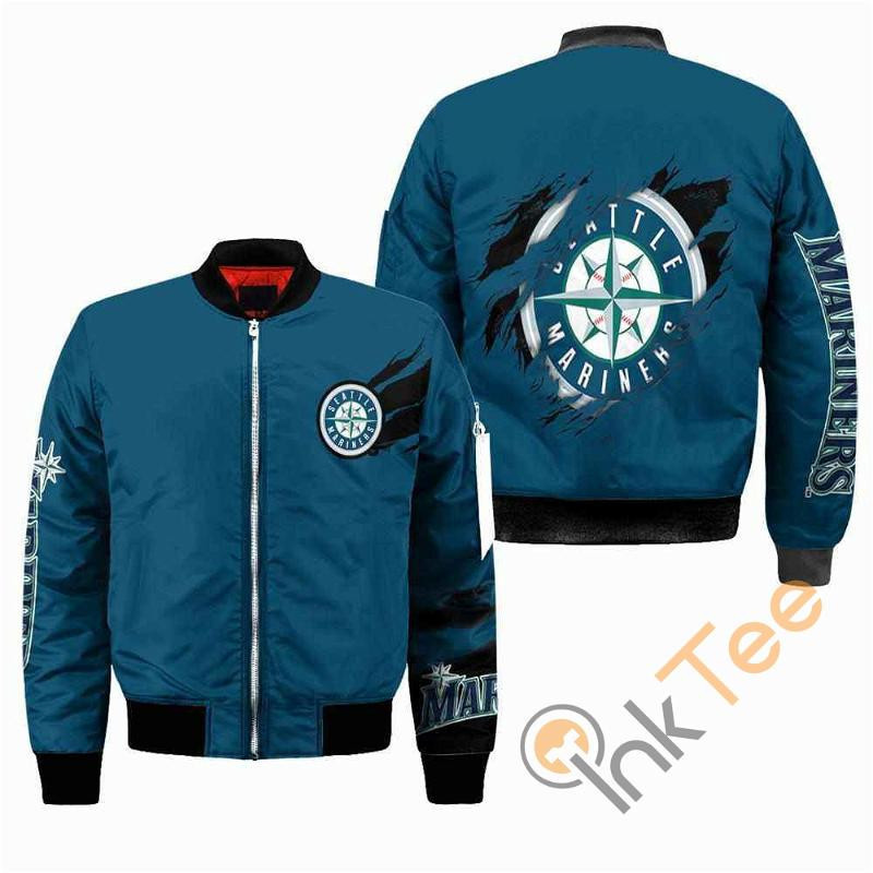 Seattle Mariners Blue Bomber Jacket | MLB Team Jacket for Men & Women | Baseball Fan Gift