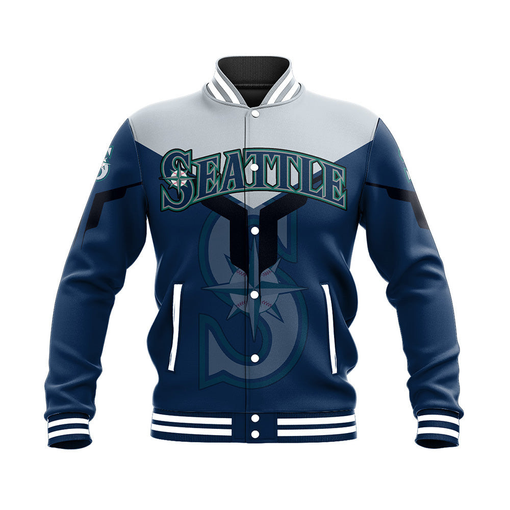 Seattle Mariners Drinking Style Varsity Baseball Jacket for Men & Women | MLB Team Fan Gift